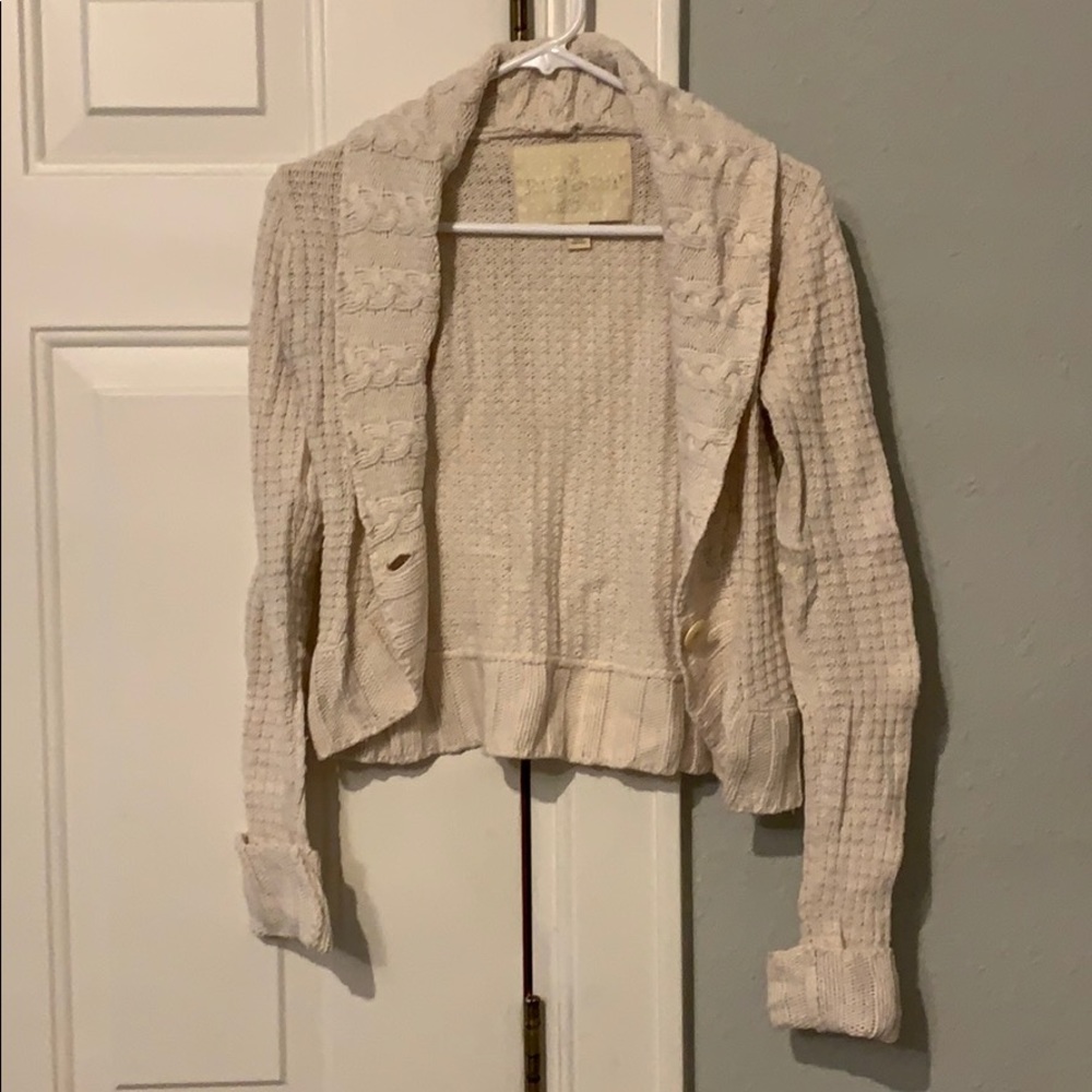 Cream Hollister Shawl Neck Cardigan Sweater